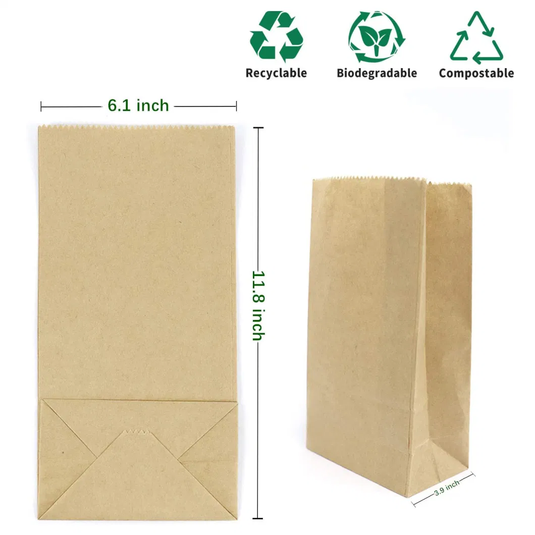 High Quality Kraft Paper 6lb Paper Lunch Bag Bakery Bread Sandwich Bag